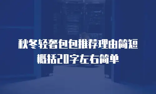 秋冬轻奢包包推荐理由简短概括20字左右简单