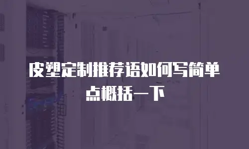 皮塑定制推荐语如何写简单点概括一下
