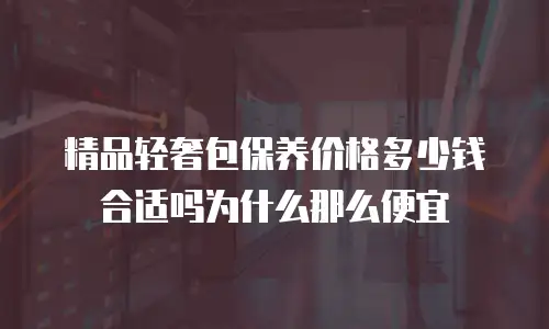 精品轻奢包保养价格多少钱合适吗为什么那么便宜