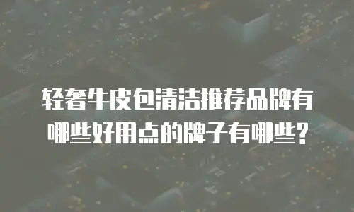 轻奢牛皮包清洁推荐品牌有哪些好用点的牌子有哪些?