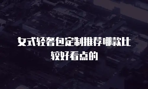 女式轻奢包定制推荐哪款比较好看点的