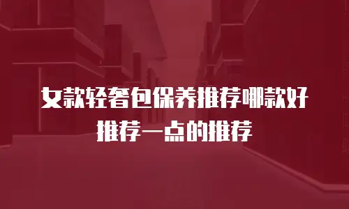 女款轻奢包保养推荐哪款好推荐一点的推荐