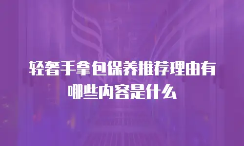 轻奢手拿包保养推荐理由有哪些内容是什么