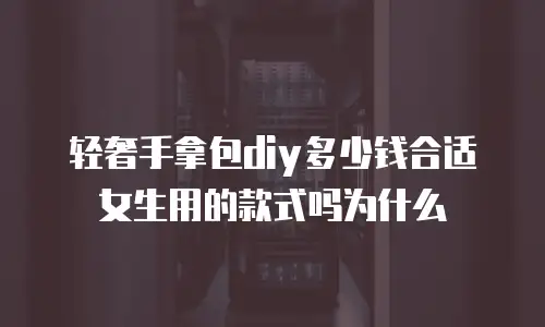 轻奢手拿包diy多少钱合适女生用的款式吗为什么