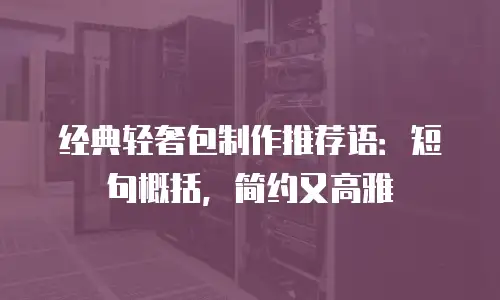 经典轻奢包制作推荐语：短句概括，简约又高雅