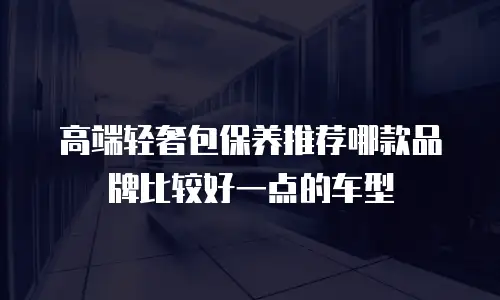 高端轻奢包保养推荐哪款品牌比较好一点的车型