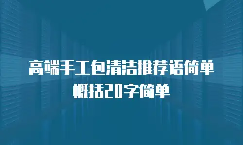 高端手工包清洁推荐语简单概括20字简单