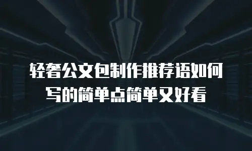轻奢公文包制作推荐语如何写的简单点简单又好看
