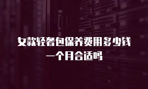 女款轻奢包保养费用多少钱一个月合适吗