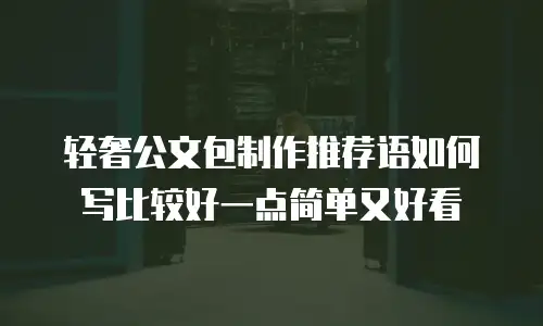 轻奢公文包制作推荐语如何写比较好一点简单又好看