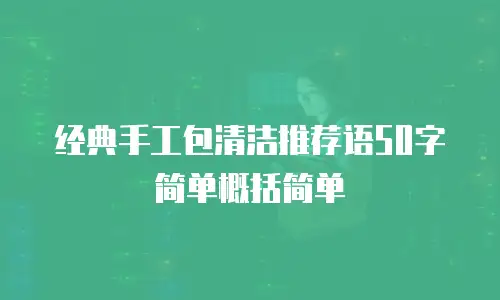 经典手工包清洁推荐语50字简单概括简单