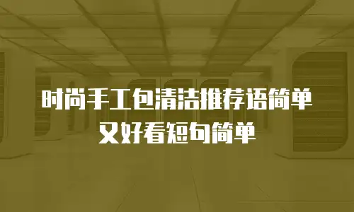 时尚手工包清洁推荐语简单又好看短句简单