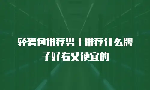 轻奢包推荐男士推荐什么牌子好看又便宜的