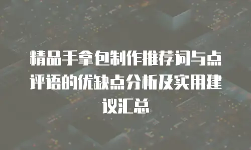 精品手拿包制作推荐词与点评语的优缺点分析及实用建议汇总