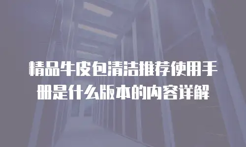 精品牛皮包清洁推荐使用手册是什么版本的内容详解
