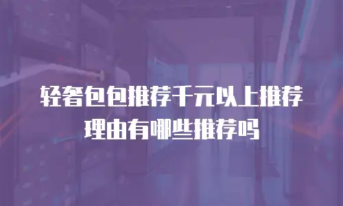 轻奢包包推荐千元以上推荐理由有哪些推荐吗
