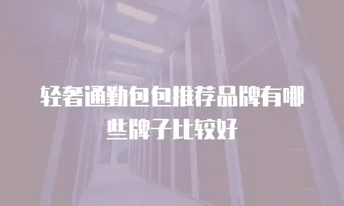 轻奢通勤包包推荐品牌有哪些牌子比较好