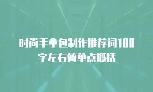 时尚手拿包制作推荐词100字左右简单点概括