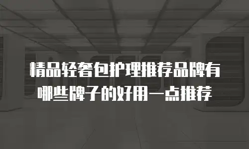 精品轻奢包护理推荐品牌有哪些牌子的好用一点推荐