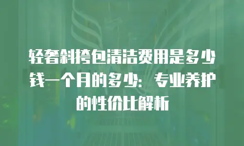 轻奢斜挎包清洁费用是多少钱一个月的多少：专业养护的性价比解析
