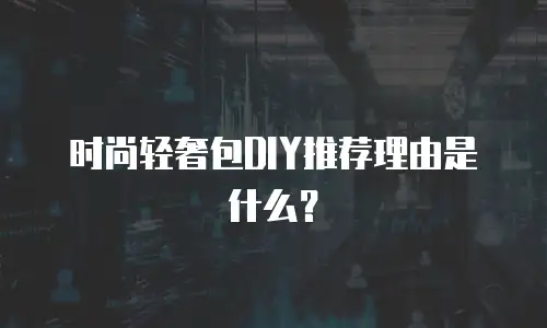 时尚轻奢包DIY推荐理由是什么？