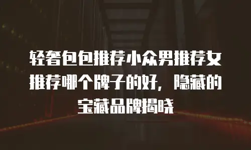轻奢包包推荐小众男推荐女推荐哪个牌子的好，隐藏的宝藏品牌揭晓