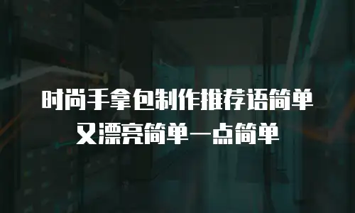 时尚手拿包制作推荐语简单又漂亮简单一点简单