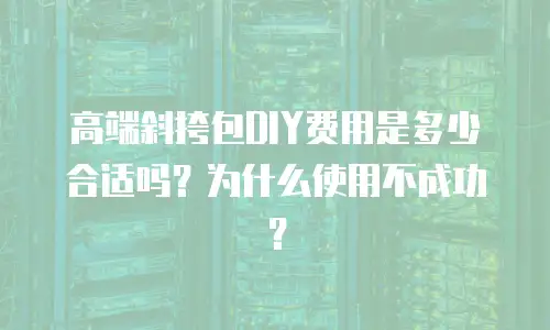 高端斜挎包DIY费用是多少合适吗？为什么使用不成功？