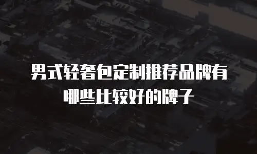 男式轻奢包定制推荐品牌有哪些比较好的牌子