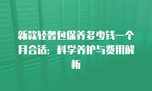 新款轻奢包保养多少钱一个月合适：科学养护与费用解析