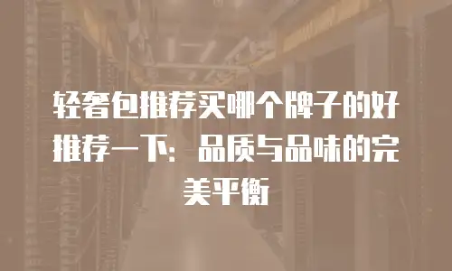 轻奢包推荐买哪个牌子的好推荐一下：品质与品味的完美平衡