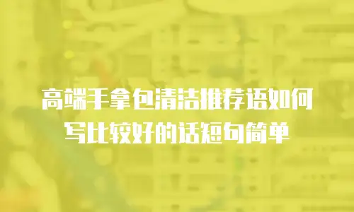 高端手拿包清洁推荐语如何写比较好的话短句简单