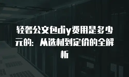轻奢公文包diy费用是多少元的：从选材到定价的全解析