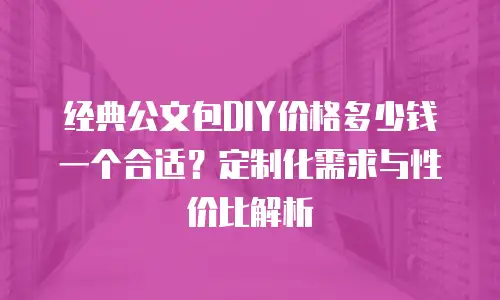 经典公文包DIY价格多少钱一个合适？定制化需求与性价比解析