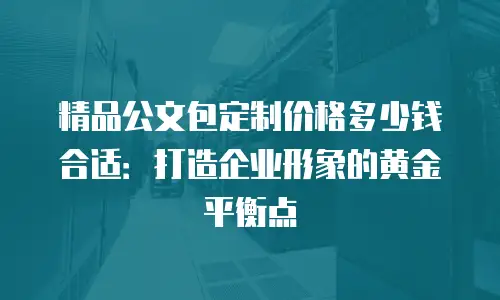 精品公文包定制价格多少钱合适：打造企业形象的黄金平衡点