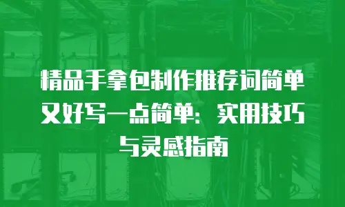 精品手拿包制作推荐词简单又好写一点简单：实用技巧与灵感指南