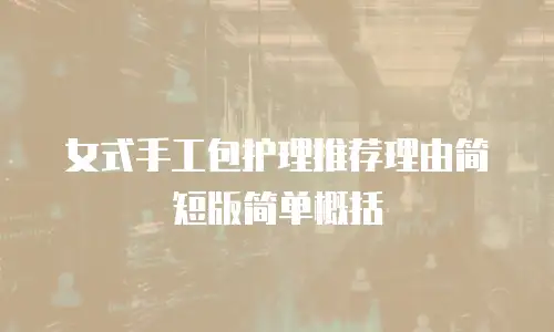 女式手工包护理推荐理由简短版简单概括