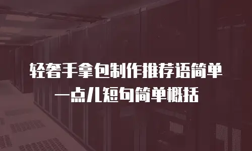 轻奢手拿包制作推荐语简单一点儿短句简单概括