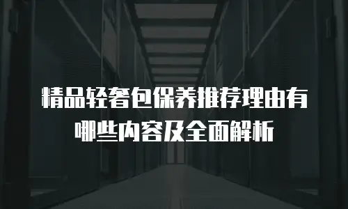 精品轻奢包保养推荐理由有哪些内容及全面解析
