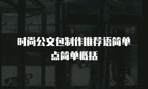 时尚公文包制作推荐语简单点简单概括
