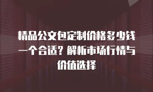 精品公文包定制价格多少钱一个合适？解析市场行情与价值选择