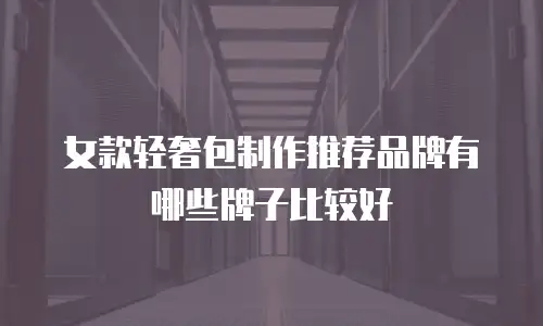 女款轻奢包制作推荐品牌有哪些牌子比较好