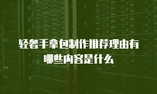 轻奢手拿包制作推荐理由有哪些内容是什么