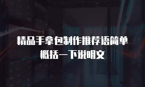 精品手拿包制作推荐语简单概括一下说明文