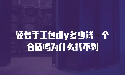 轻奢手工包diy多少钱一个合适吗为什么找不到