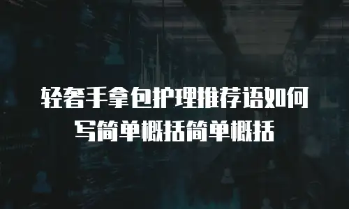 轻奢手拿包护理推荐语如何写简单概括简单概括