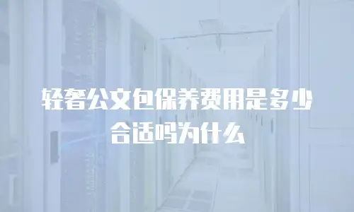 轻奢公文包保养费用是多少合适吗为什么