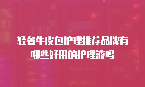 轻奢牛皮包护理推荐品牌有哪些好用的护理液吗