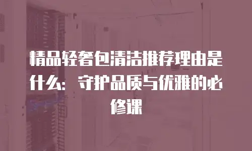 精品轻奢包清洁推荐理由是什么：守护品质与优雅的必修课