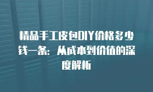 精品手工皮包DIY价格多少钱一条：从成本到价值的深度解析